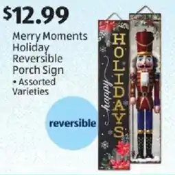 Aldi Merry Moments Holiday Reversible Porch Sign offer