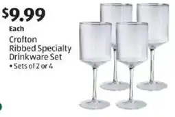 Aldi Crofton Ribbed Specialty Drinkware Set offer