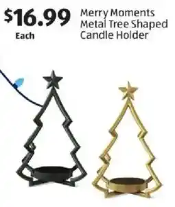 Aldi Merry Moments Metal Tree Shaped Candle Holder offer