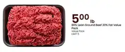 Albertsons 80% Lean Ground Beef 20% Fat Value Pack offer
