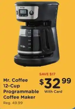 Kroger Mr. Coffee 12-Cup Programmable With Card Coffee Maker offer