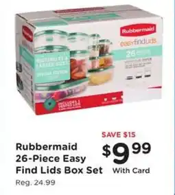 Kroger Rubbermaid 26-Piece Easy Find Lids Box Set offer