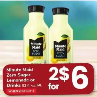 Minute Maid Zero Sugar Lemonade or Drinks