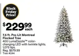 Michaels 7.5 ft. Pre-Lit Montreal Flocked Tree offer