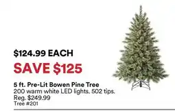 Michaels 5 ft. Pre-Lit Bowen Pine Tree offer