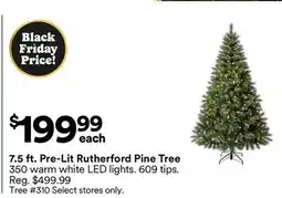 Michaels 7.5 ft. Pre-Lit rutherford Pine Tree offer