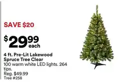 Michaels 4 ft. Pre-Lit Lakewood Spruce Tree clear offer