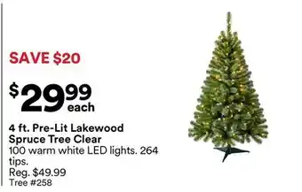 Michaels 4 ft. Pre-Lit Lakewood Spruce Tree clear offer
