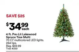 Michaels 4 ft. Pre-Lit Lakewood Spruce Tree Multi offer