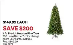 Michaels 7 ft. Pre-Lit Hudson Pine Tree offer