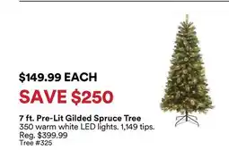 Michaels 7 ft. Pre-Lit Gilded Spruce Tree offer