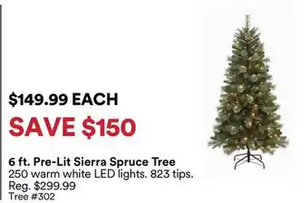 Michaels 6 ft. Pre-Lit Sierra Spruce Tree offer