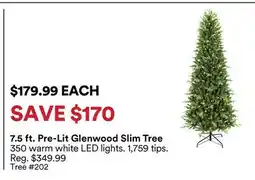 Michaels 7.5 ft. Pre-Lit Glenwood Slim Tree offer