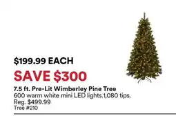 Michaels 7.5 ft. Pre-Lit Wimberley Pine Tree offer