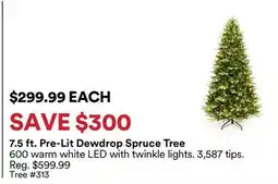 Michaels 7.5 ft. Pre-Lit Dewdrop Spruce Tree offer