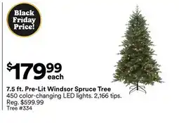 Michaels 7.5 ft. Pre-Lit Windsor Spruce Tree offer