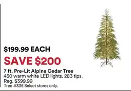 Michaels 7 ft. Pre-Lit Alpine cedar Tree offer