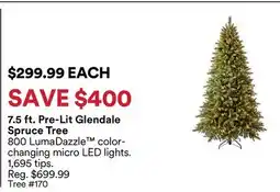 Michaels 7.5 ft. Pre-Lit Glendale Spruce Tree offer