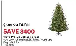 Michaels 7.5 ft. Pre-Lit collins Fir Tree offer