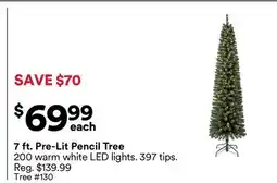 Michaels 7 ft. Pre-Lit Pencil Tree offer