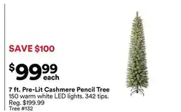 Michaels 7 ft. Pre-Lit cashmere Pencil Tree offer