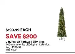 Michaels 9 ft. Pre-Lit rothwell Slim Tree offer