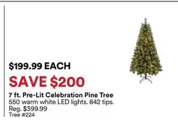 Michaels 7 ft. Pre-Lit celebration Pine Tree offer