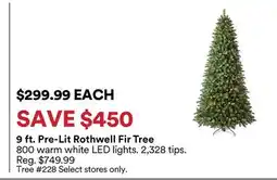 Michaels 9 ft. Pre-Lit rothwell Fir Tree offer