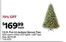 Michaels 7.5 ft. Pre-Lit Jackson Spruce Tree offer