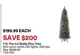 Michaels 7 ft. Pre-Lit Stella Pine Tree offer