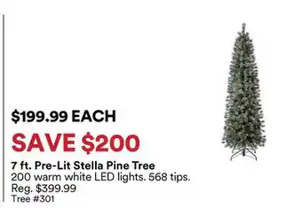 Michaels 7 ft. Pre-Lit Stella Pine Tree offer