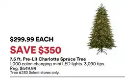 Michaels 7.5 ft. Pre-Lit charlotte Spruce Tree offer