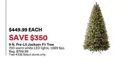 Michaels 9 ft. Pre-Lit Jackson Fir Tree offer