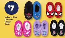 Family Dollar Ladies' or Kids' Character Slipper Socks offer