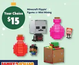 Family Dollar Minecraft Flippin' Figures or Mini Mining offer