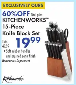 Boscov's KITCHENWORKS 15-Piece Knife Block Set offer
