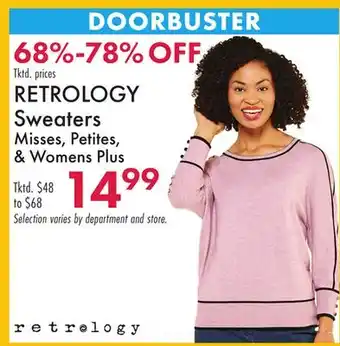 Boscov's RETROLOGY Sweaters offer