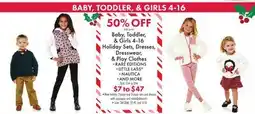 Boscov's Baby, Toddler, & Girls 4-16 Holiday Sets, Dresses, Dresswear, & Play Clothes offer