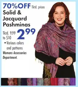 Boscov's Solid & Jacquard Pashminas offer