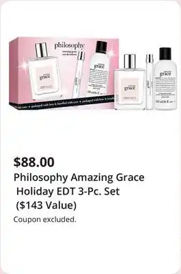 JC Penney Philosophy Amazing Grace Holiday EDT 3-Pc. Set ($143 Value) offer