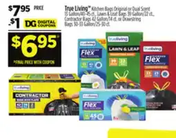 Dollar General True Living TM Kitchen Bags Original or Dual Scent offer