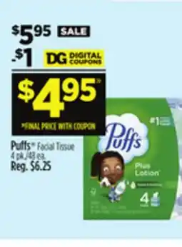 Dollar General Puffs Facial Tissue offer