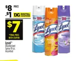Dollar General Lysol Disinfectant Spray offer