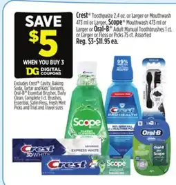 Dollar General Crest , Scope or Oral-B offer