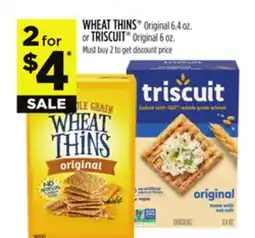 Dollar General WHEAT THINS Original 6.4 oz. or TRISCUIT Original 6 oz offer