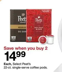Target Peet's 22-ct. single-serve coffee pods offer