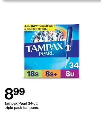 Target Tampax Pearl 34-ct. triple pack tampons offer