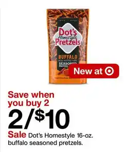 Target Dot's Homestyle 16-oz. buffalo seasoned pretzels offer