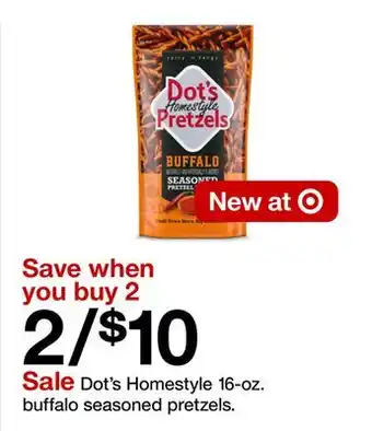 Target Dot's Homestyle 16-oz. buffalo seasoned pretzels offer