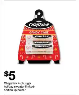Target Chapstick 4-pk. ugly holiday sweater limited- edition lip balm offer
